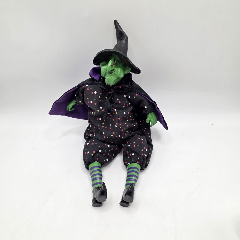 Russ Berrie Witch Doll Kathleen Kelly‎ Critter Factory Green Halloween Decor